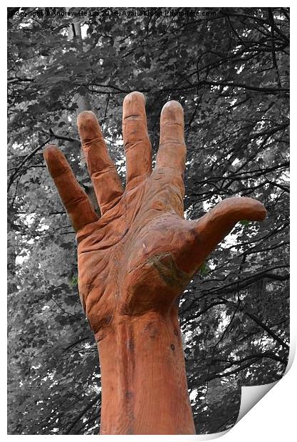 Carved hand Print by Andrew Heaps