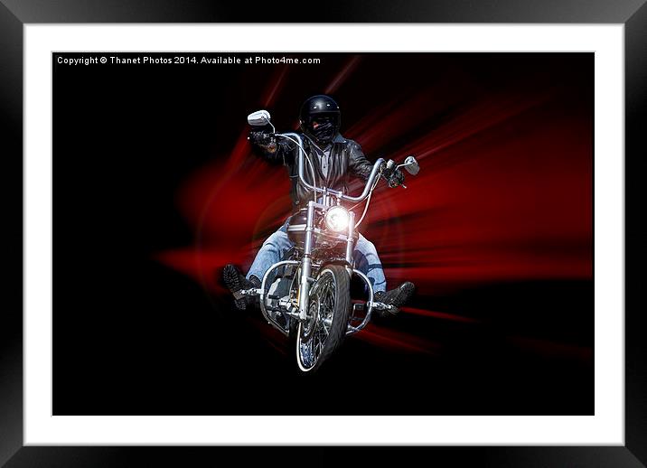  Biker Framed Mounted Print by Thanet Photos