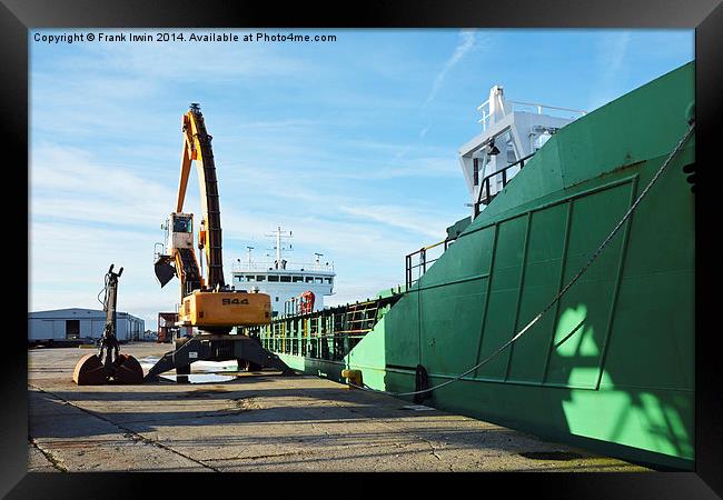  MV Arklow Rebel offloading cargo in Birkenhead Do Framed Print by Frank Irwin