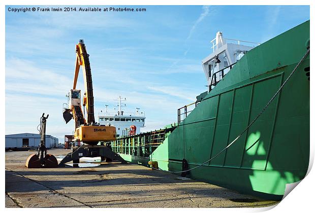  MV Arklow Rebel offloading cargo in Birkenhead Do Print by Frank Irwin
