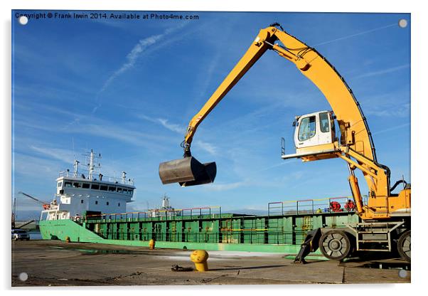  MV Arklow Rebel offloading cargo in Birkenhead Do Acrylic by Frank Irwin