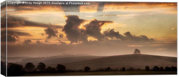  Burning sky over Barrow Hill Canvas Print by Andy Hough