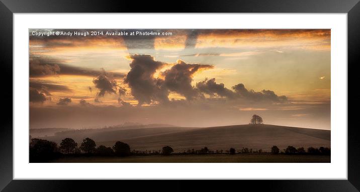 Burning sky over Barrow Hill Framed Mounted Print by Andy Hough