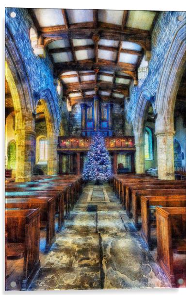 Church at Christmas  Acrylic by Ian Mitchell