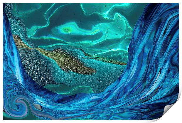  Water Abstract Fantasy  Print by Jenny Rainbow