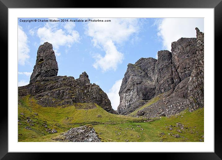 The old man of Storr  Isle of Skye Framed Mounted Print by Charles Watson