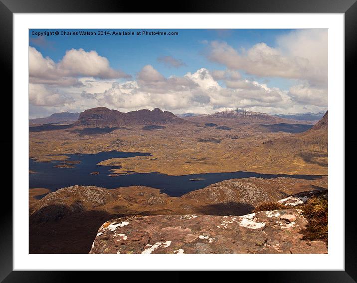  Suilven Framed Mounted Print by Charles Watson