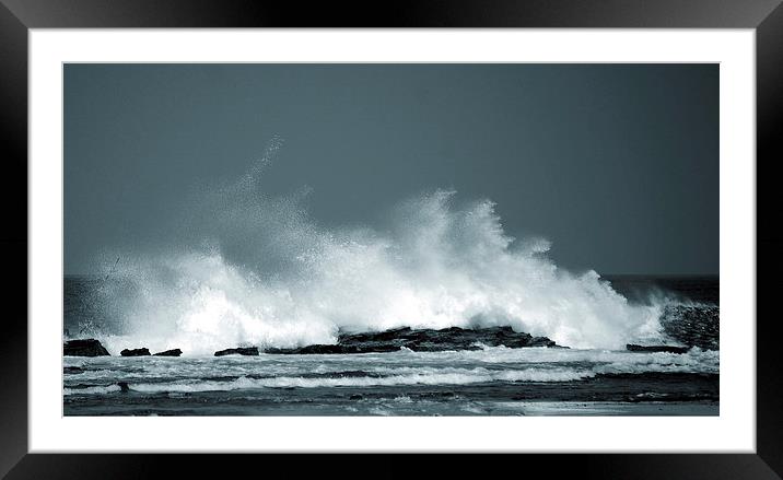  Waves Crashing Duo Tone Framed Mounted Print by james balzano, jr.