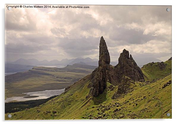  The old man of Storr. Isle of Skye  Acrylic by Charles Watson
