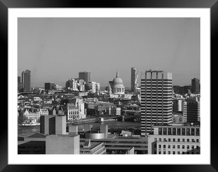  London Skyline - Old and New Framed Mounted Print by Simon Hackett
