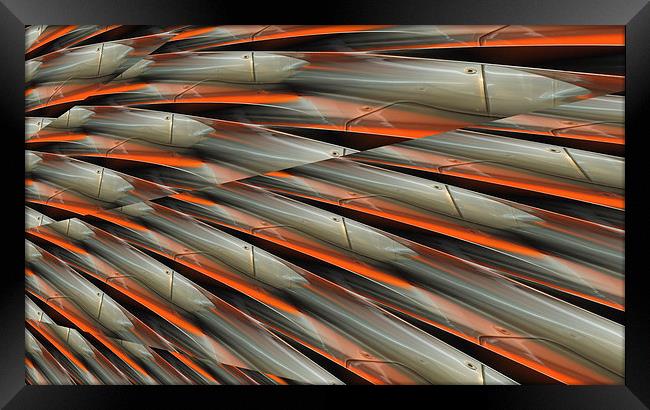  speed of light (orange and chrome) Framed Print by Heather Newton