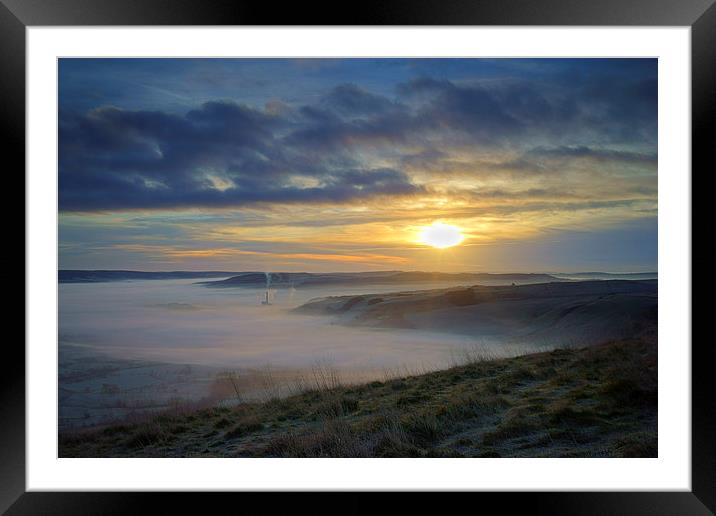 Sunrise over Hope Valley Mist Framed Mounted Print by Darren Galpin