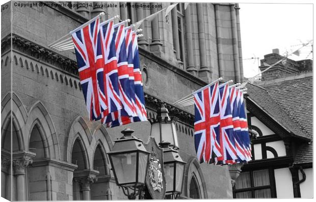  Union Jacks flying high. Canvas Print by Andrew Heaps