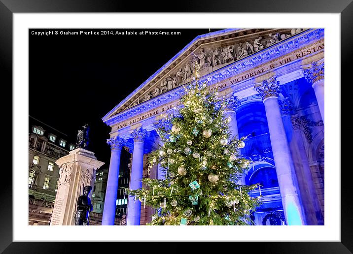  Royal Exchange At Christmas Framed Mounted Print by Graham Prentice