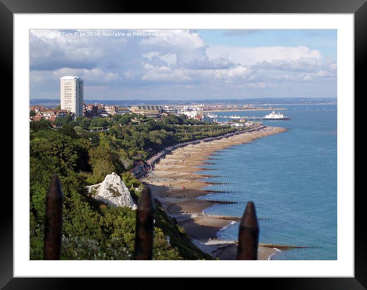 Eastbourne view from Beachy Head. Framed Mounted Print by Tom Pipe