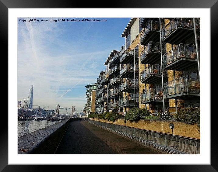  River Walk with a view Framed Mounted Print by sylvia scotting