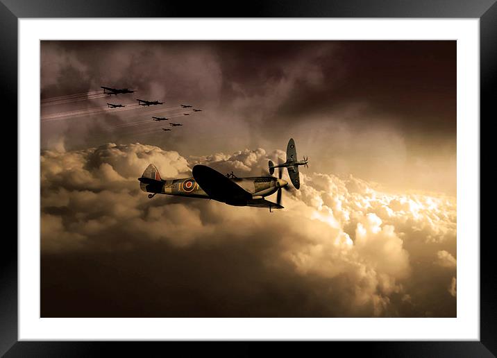 Spitfires and Lancasters Framed Mounted Print by J Biggadike