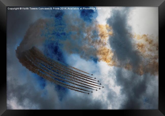  Red Arrows Display  Framed Print by Keith Towers Canvases & Prints