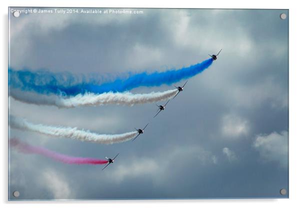  The red arrows aerobatic display team flying thro Acrylic by James Tully