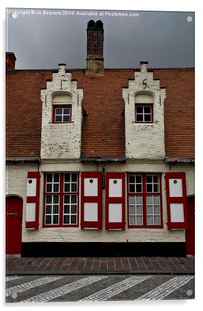 bruges houses Acrylic by Jo Beerens