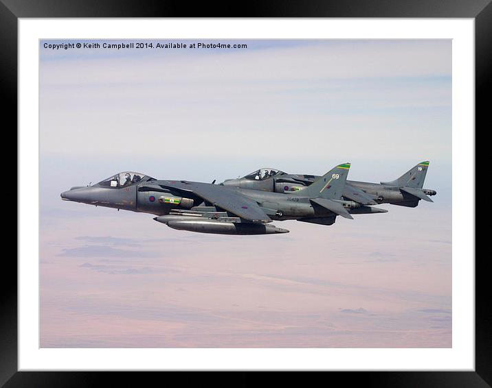  RAF Harrier Pair Framed Mounted Print by Keith Campbell