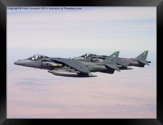  RAF Harrier Pair Framed Print by Keith Campbell