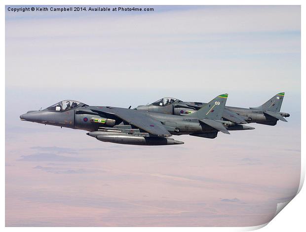  RAF Harrier Pair Print by Keith Campbell