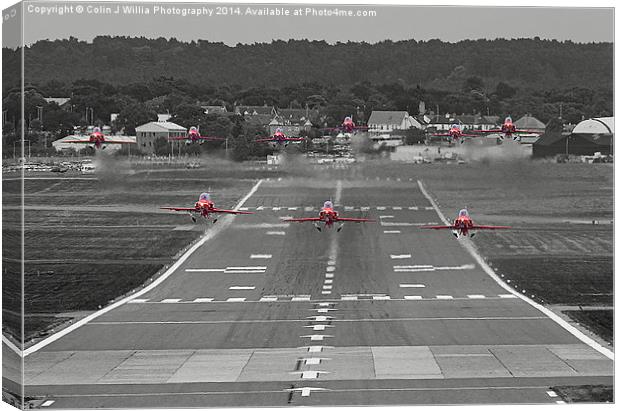  The Red Arrows Take Off - Wheels Up Canvas Print by Colin Williams Photography