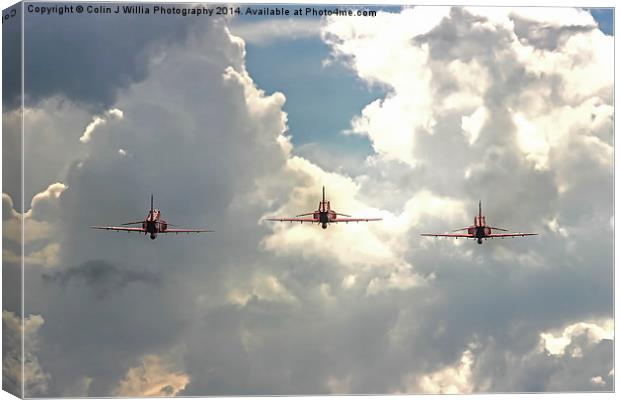  Red Arrows to The Sky Farnborough 2014 Canvas Print by Colin Williams Photography
