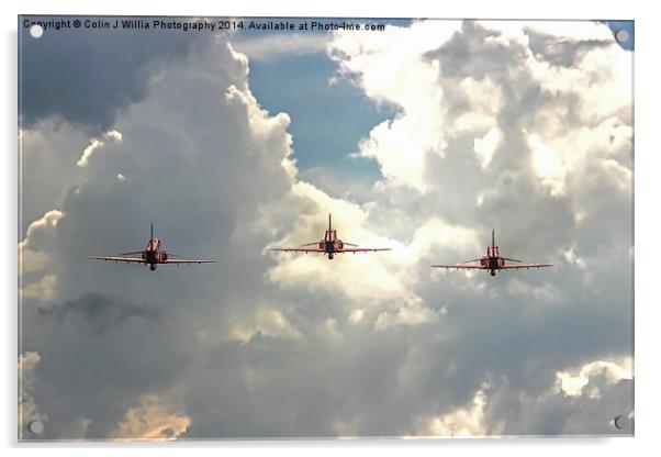  Red Arrows to The Sky Farnborough 2014 Acrylic by Colin Williams Photography
