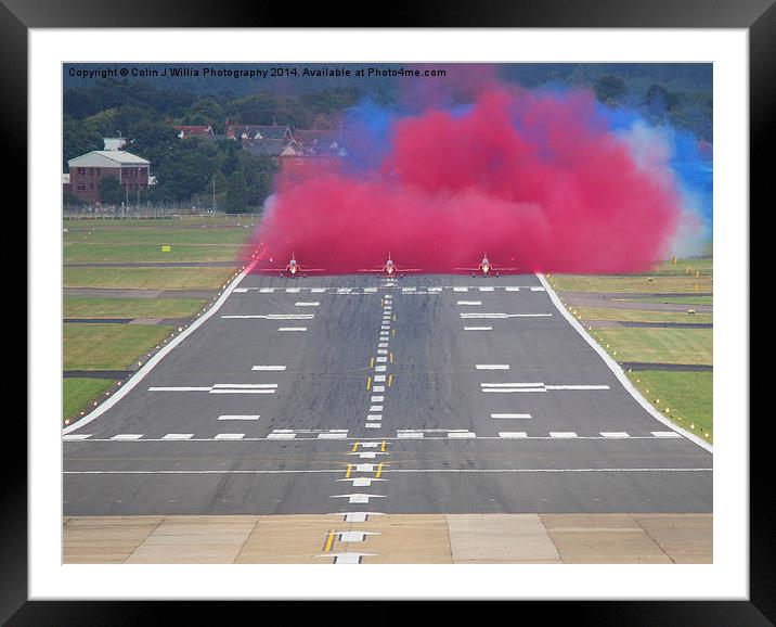  The Red Arrows Smoke On Go - Farnborough Airshow  Framed Mounted Print by Colin Williams Photography