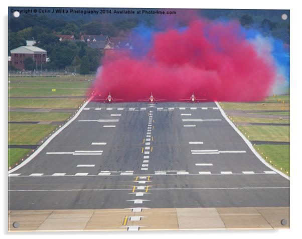  The Red Arrows Smoke On Go - Farnborough Airshow  Acrylic by Colin Williams Photography