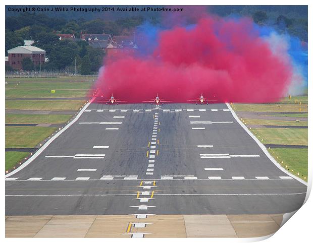  The Red Arrows Smoke On Go - Farnborough Airshow  Print by Colin Williams Photography