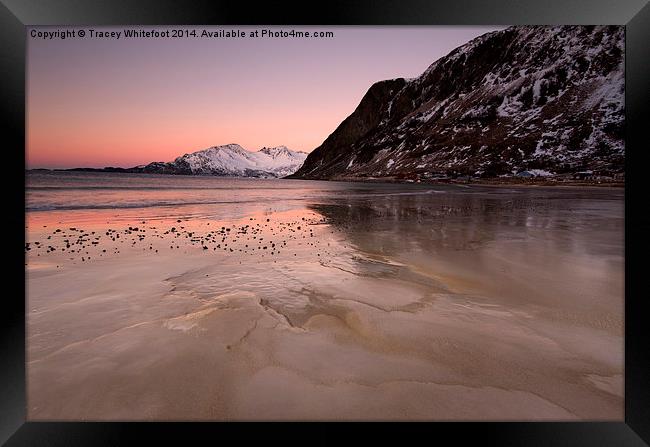 Frozen Grotfjord  Framed Print by Tracey Whitefoot