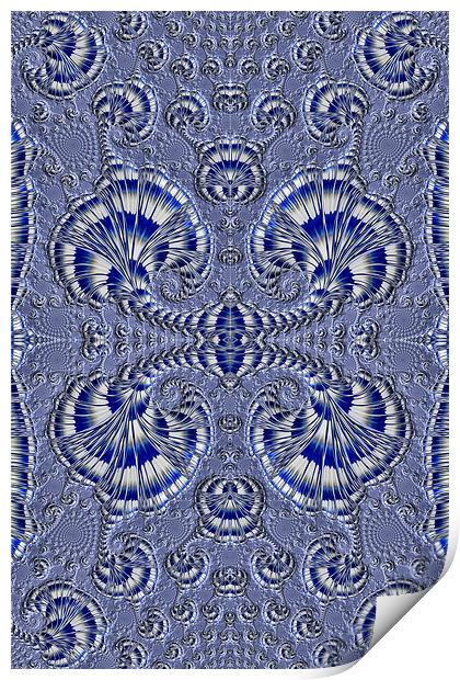 Blue And Silver 3 Print by Steve Purnell