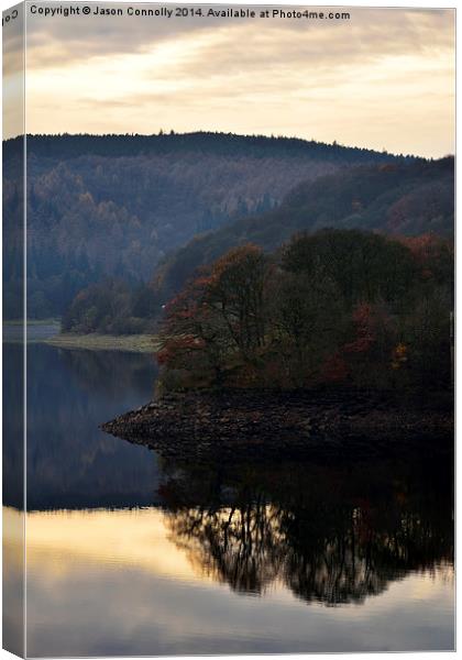  Ladybower Reflections Canvas Print by Jason Connolly