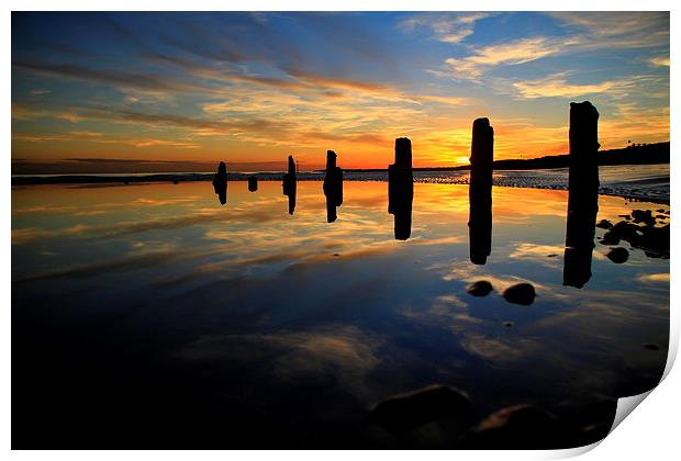  Low tide reflections Print by Ross Lawford