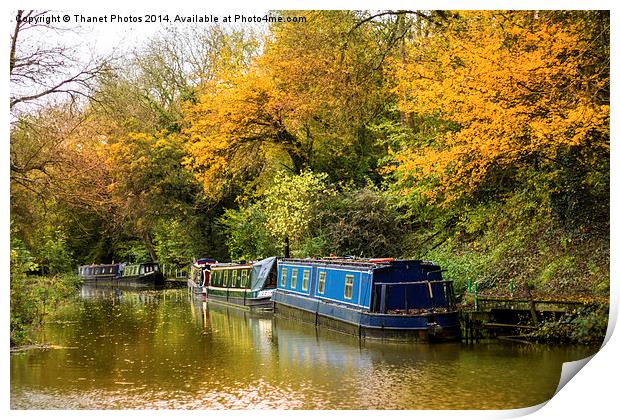  Canal boats Print by Thanet Photos