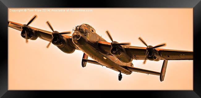  Avro Lancaster Bomber Overhead! Framed Print by Tom Pipe