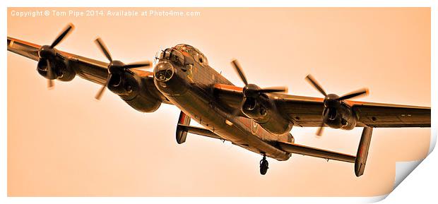  Avro Lancaster Bomber Overhead! Print by Tom Pipe