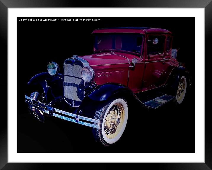  OLD RESTORED VINTAGE CAR Framed Mounted Print by paul willats