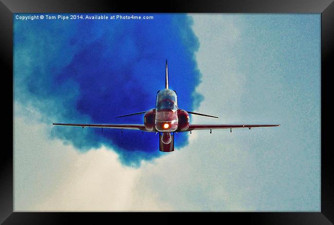 Red Arrows Hawk Jet out of the Blue Framed Print by Tom Pipe