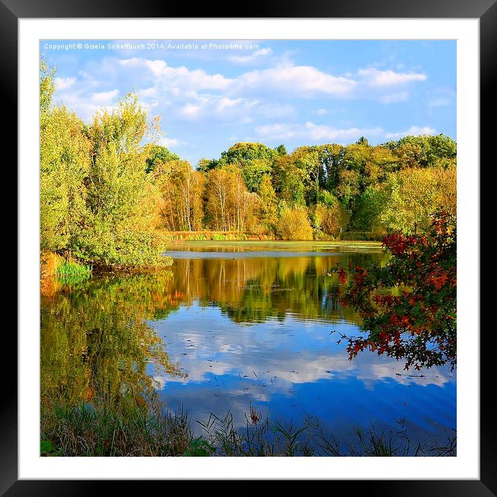  Autumn on the Lakeshores Framed Mounted Print by Gisela Scheffbuch