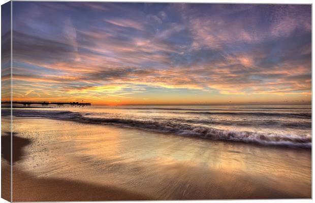  HDR Beach Sunrise Canvas Print by Jennie Franklin