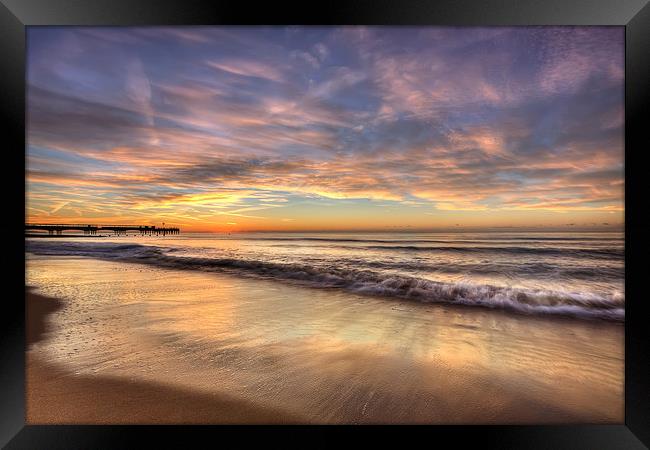  HDR Beach Sunrise Framed Print by Jennie Franklin