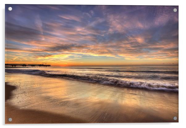  HDR Beach Sunrise Acrylic by Jennie Franklin