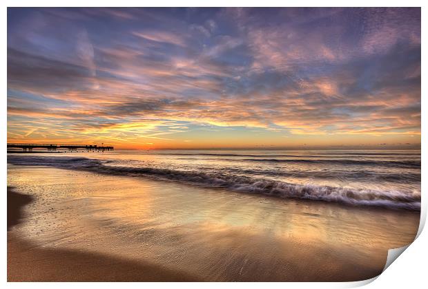  HDR Beach Sunrise Print by Jennie Franklin