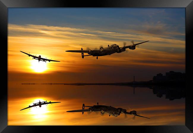  Lancasters make Landfall over Brighton Framed Print by Oxon Images