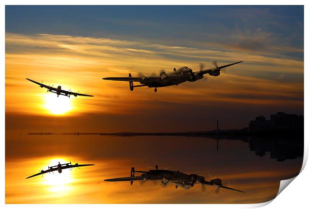  Lancasters make Landfall over Brighton Print by Oxon Images