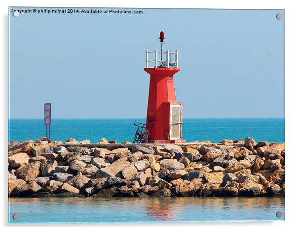  The Red Lighthouse Acrylic by philip milner